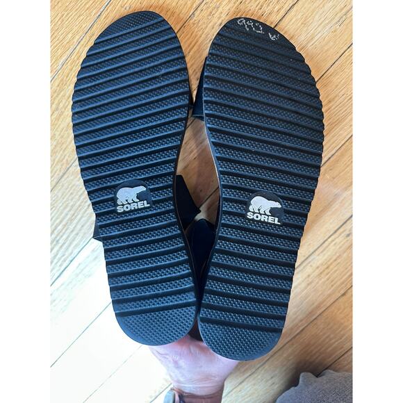 EUC Sorel Gladiator Sandals – Black Leather & Elastic Straps Size 8 - Picture 6 of 6